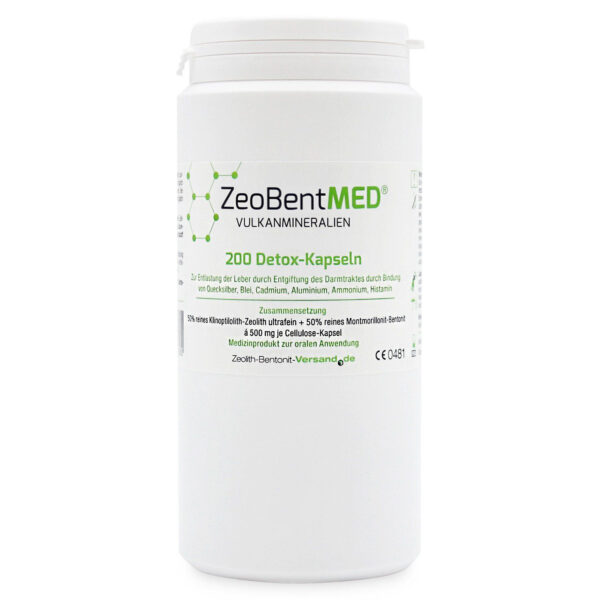 Zeobent MED® - μίγμα Ζεόλιθου MED® και Μπεντονίτη MED® - Κάψουλες - 200 τεμάχια