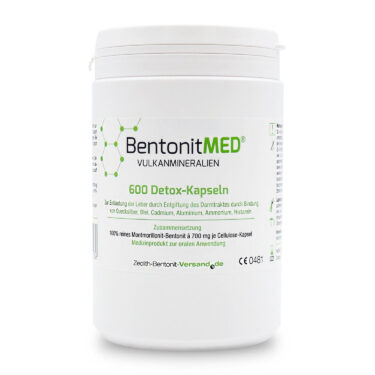 Φυσικός Μοντμοριλλονίτης Μπεντονίτης MED® detox - Κάψουλες 700 mg - 600 τεμάχια
