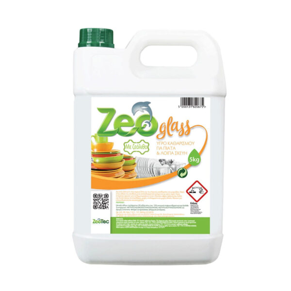 ZeoGlass - Υγρό απορρυπαντικό για πιάτα και λοιπά σκεύη - 5 λίτρα