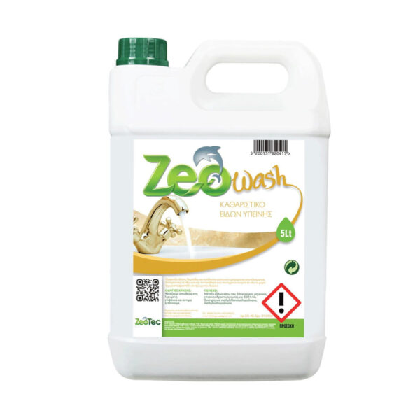 ZeoWash - Καθαριστικό ειδών υγιεινής, αποτελεσματικό ενάντια σε πουρί, κατάλοιπα σαπουνιού και θαμπάδες - 5 λίτρα