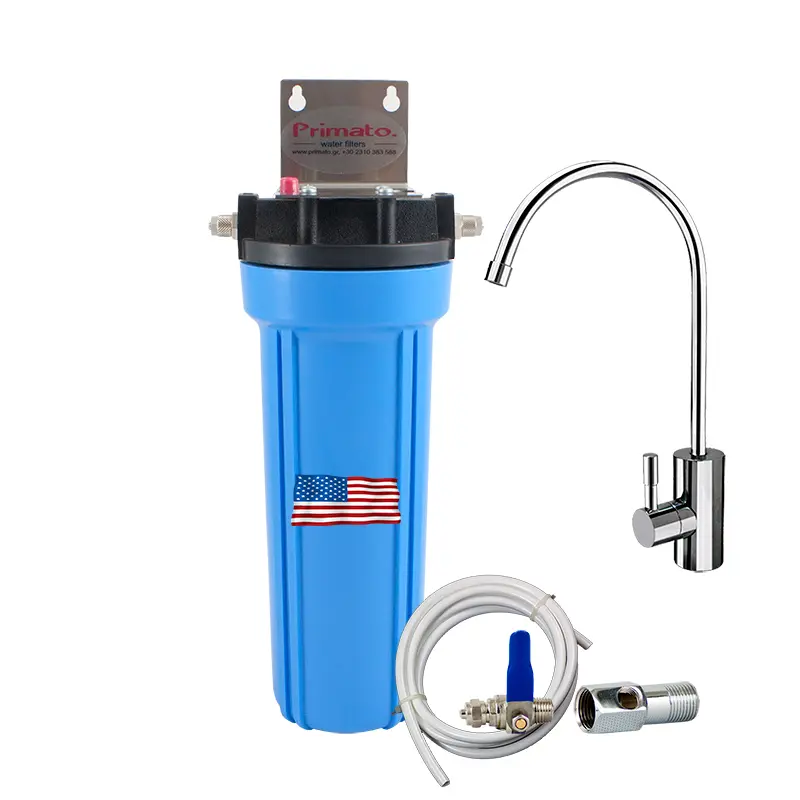 Under counter water filter with zeolite and activated carbon - 8000 litres of water - Primato USA1GB14 and DELUXE tap
