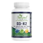 D3K2 - D3 (5000 IU) + K2 (125 μg) - 30 Chewable Tablets