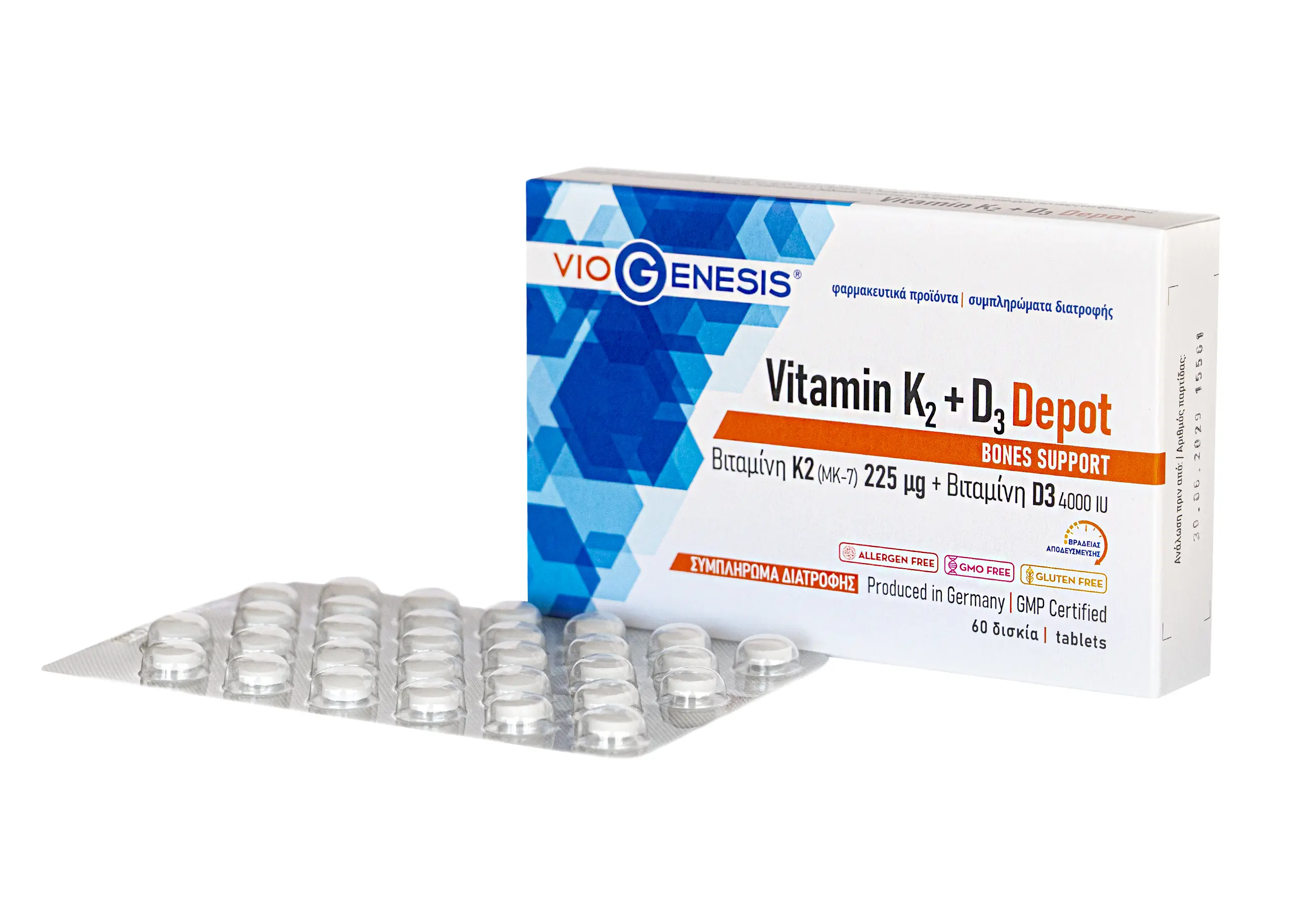 VioGenesis Vitamin K2 + Vitamin D3 Depot 60 tabs - Image 2
